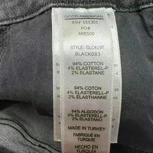 𝅺GOOD American Good Legs Crop Jeans Black083 Size 2/26 - Picture 8 of 8